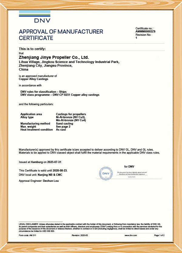 Certyfikat DNV
